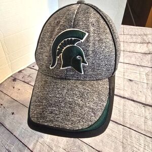 MICHIGIAN STATE CAPTIVATING HEADWEAR HAT/CAP GRAY/GREEN/WHITE BLACK STRAPBACK